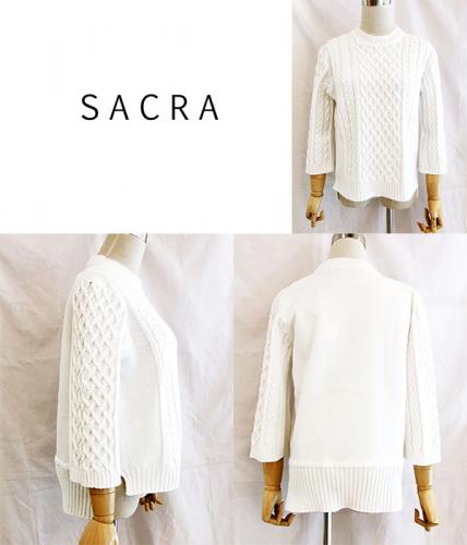 SACRA サクラ ワンピース ケーブルニット フリル