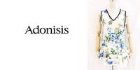 Adonisis/アドニシス/ボタニカルプリントVネックノースリTOPS/170104-02