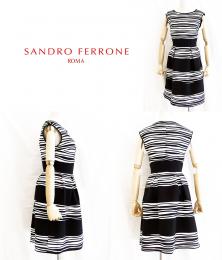 SANDRO FERRONE/サンドロフェローネ/ボーダーフレアーワンピース/15S04-01-M