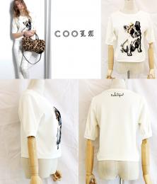 COOLA/クーラ/フレンチブル刺繍TOPS/CQ-16076-01-38