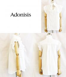 【SALE】Adonisis/アドニシス/ストライプコットンラッフルスリーブシャツ/150211