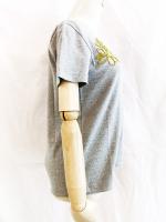 【SALE】DOUBLE STANDARD CLOTHING/コード刺繍フライスTシャツ/gray