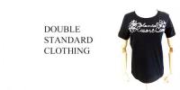 【SALE】DOUBLE STANDARD CLOTHING/コード刺繍フライスTシャツ/black