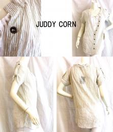 JUDDY CORN/ジュディーコーン/F-6103-BE/クールストライプインナーシャツ付シャツ