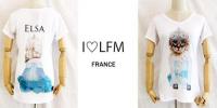 I♡LFM/FRANCE/Cat両面Tシャツ ELSA/LFM-0404-WH-2