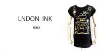 【SALE】LONDON INK/手書き風プリントTシャツ香水/INK-015B-BK-M