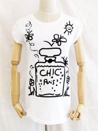 【SALE】LONDON INK/ITALY/手書き風プリントTシャツ香水/INK-015-WH-S