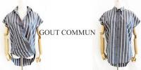 【SALE】GOUT COMMUN/グーコミューン/ランダムストライプカシュクールシャツ