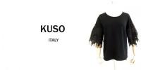 【SALE】KUSO/ITALY/袖レースチュールTOPS/059980-BK-S