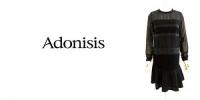 【SALE】Adonisis/アドニシス/WOOLY JERSEYxDOTCHIFFONワンピース/