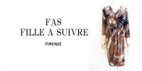 FAS FILLE A SUIVRE/FRANCE/七分袖プリントジャージワンピース/156001