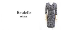 【SALE】Revdelle/FRANCE/七分袖プリントジャージワンピース/52040-BK-M