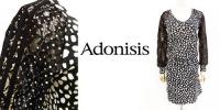 Adonisis/アドニシス/ダルメシアンVネックロングスリーブドレス/140342-08-F