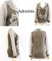 Adonisis/アドニシス/Vネックロングスリーブニット/140414-14-F