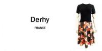【SALE】Derhy/FRANCE/半袖ニット&フラワープリントワンピース/RD6308-BK-S